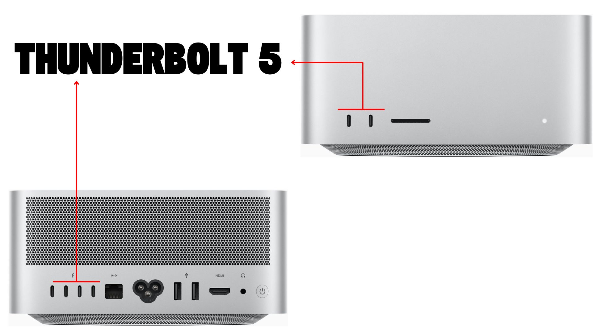 Mac studio 2025 Thiết kế kinh điển, cổng kết nối mạnh mẽ Thunderbolt 5