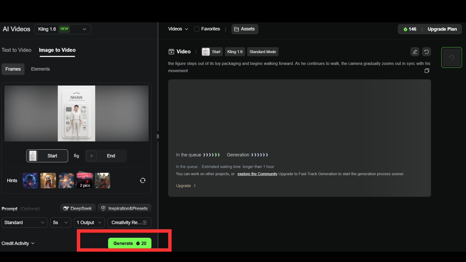 Bấm Generate để tạo video.png